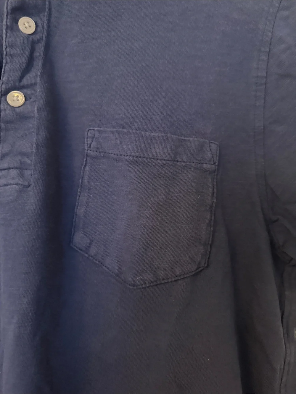 J. Crew Navy Short-Sleeve Polo with Chest Pocket